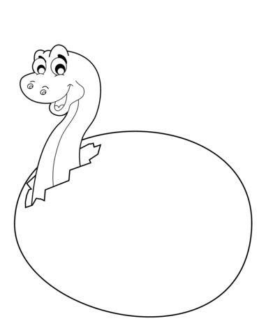 Cute Little Dinosaur Hatching Coloring Page